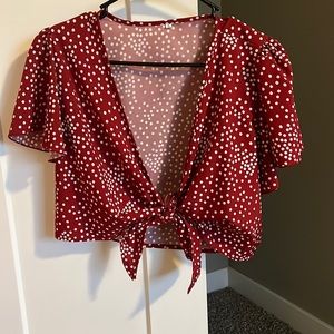 Polka dot tie- crop top